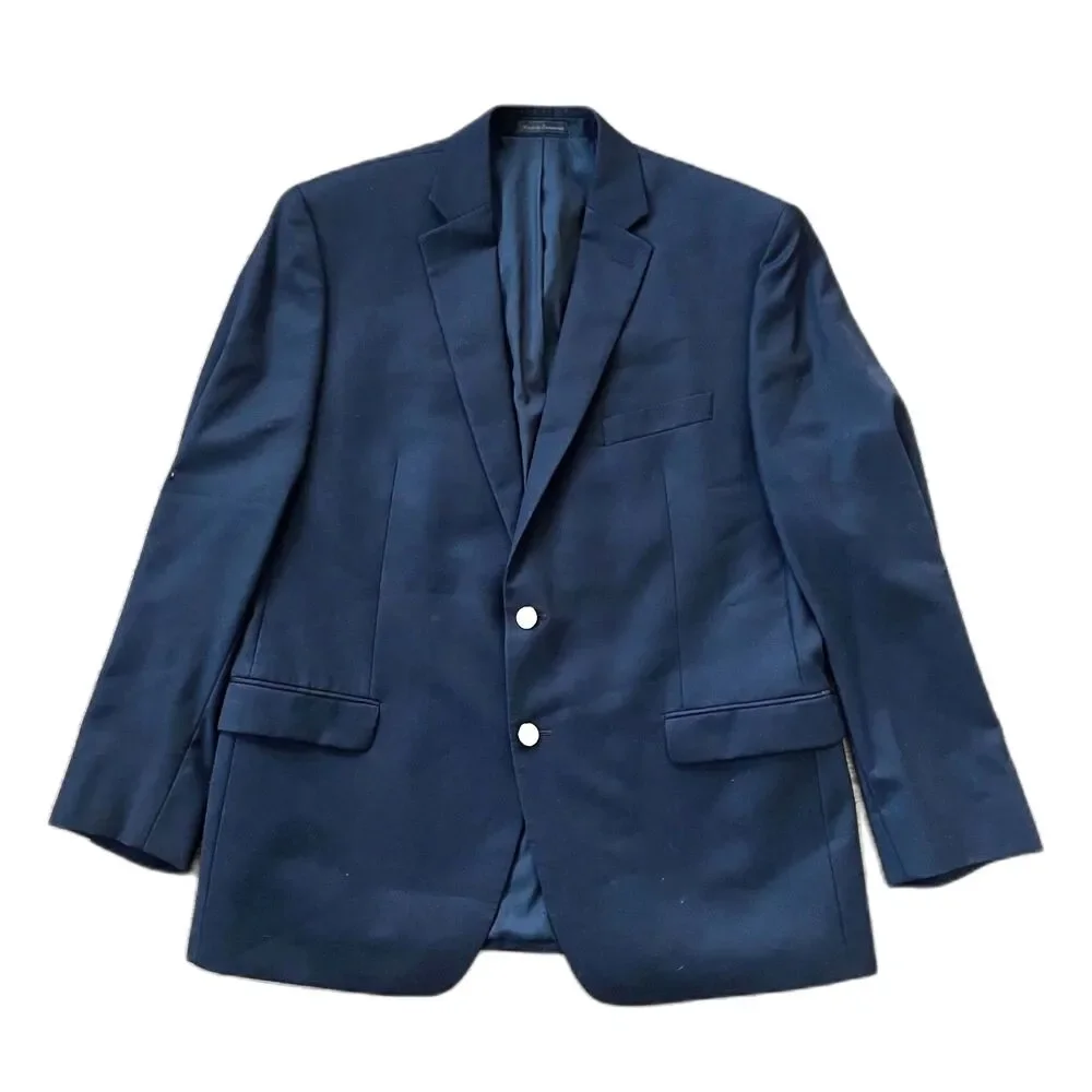 Lauren Ralph Lauren Blue 100% Wool Suit Blazer Sports Coat Jacket  Mens Size 44R